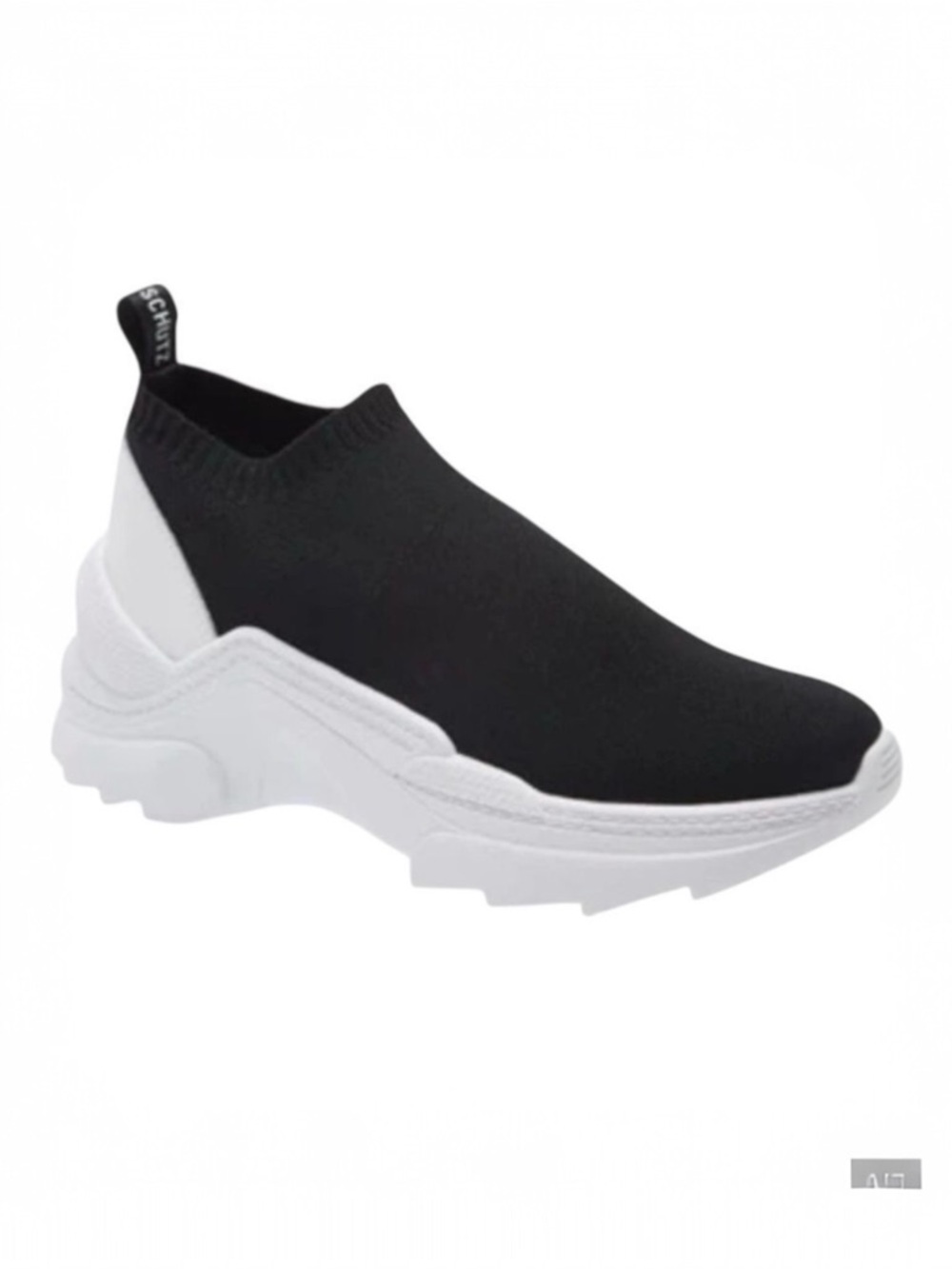 Schutz Womens Evilyse Black Knit Chunky Sock Slip On‎ Casual Sneakers Size 6.5 B